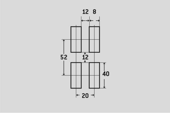 Děrovaný plech Lgeq 8x40-20x52, Nerez