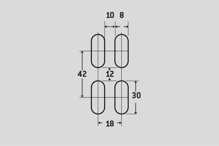 Děrovaný plech Lgq 8x30-18x42, Nerez jednostranně broušený