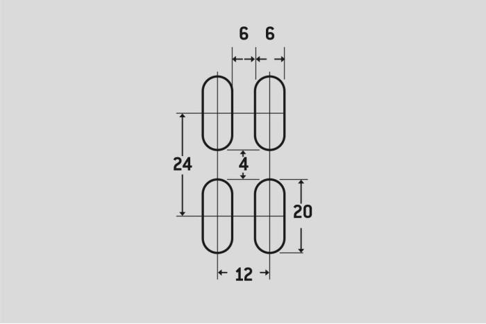 Děrovaný plech Lgq 6x20-12x24, Nerez jednostranně broušený