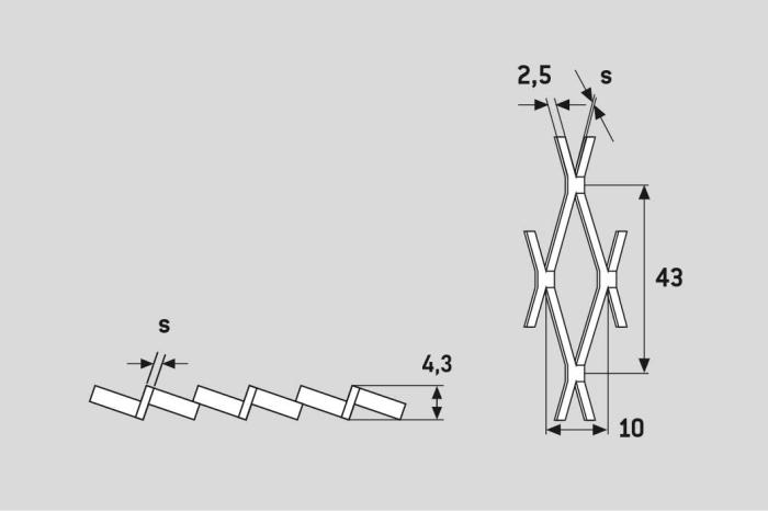 Tahokov 43x10x2,5, Ocel