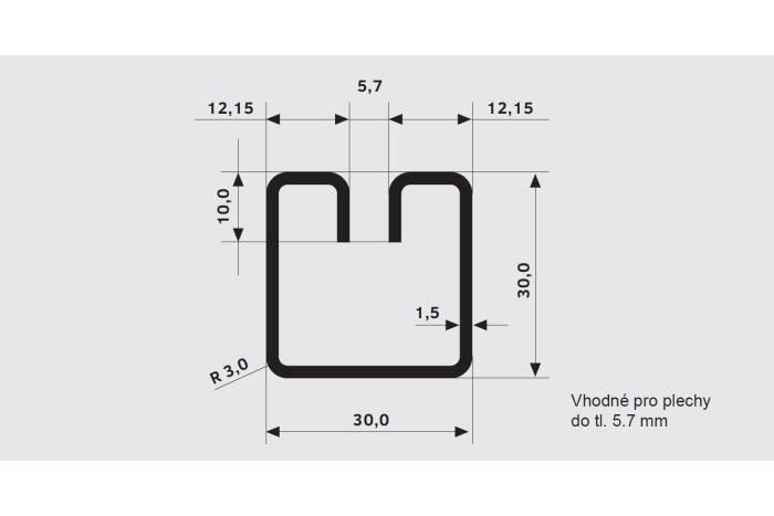 Lemovací profil WE 30x30 · 5.7, Ocel