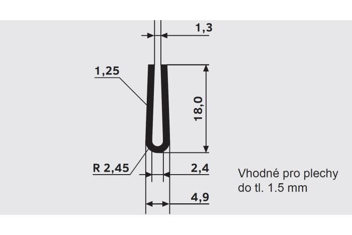 Lemovací profil U-Profil · 1.3, Pozink