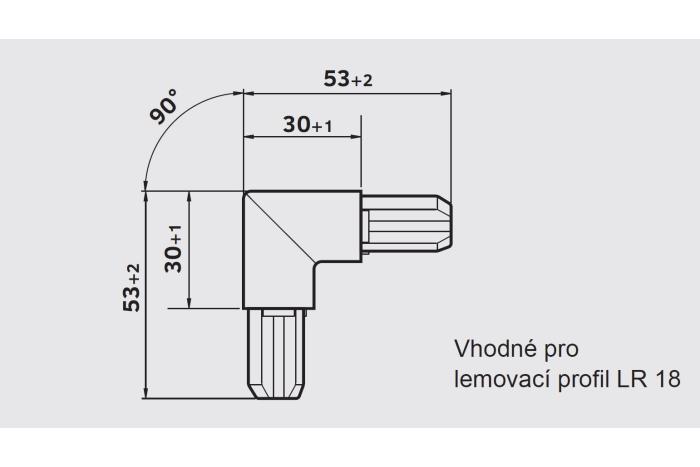 Rohová spojka k profilu LR 18, Pozink
