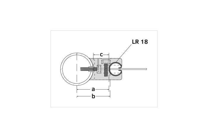 Držák profilu LR 18 na sloupek 42,4 mm bez adaptéru