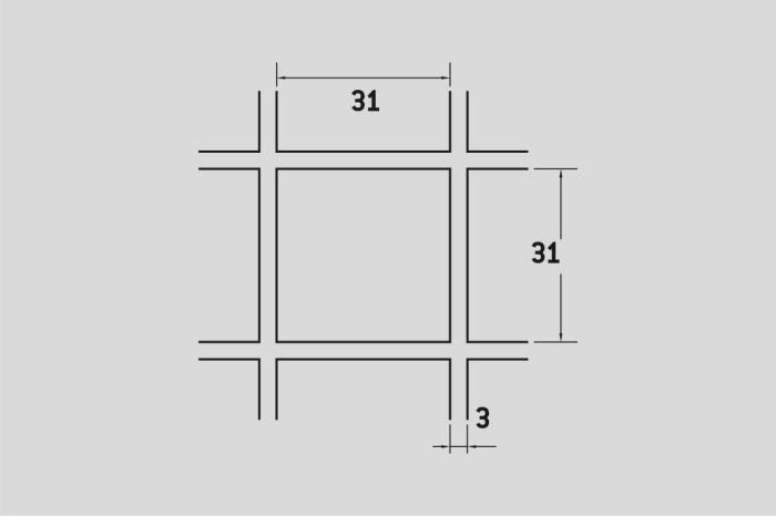 Žebérkové pletivo 31x31 mm, Ocel