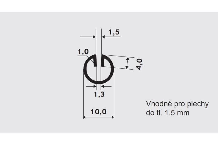 Lemovací profil LR 10 · 1.3, Ocel