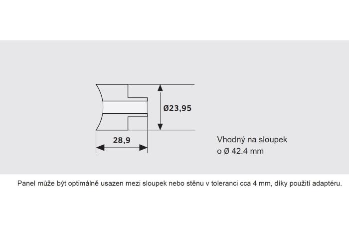 Sloupkový adaptér na trubku 42,4 mm, Leštěný nerez