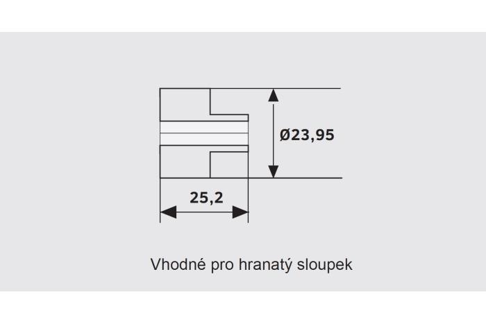 Sloupkový adaptér na plochou ocel, Leštěný nerez