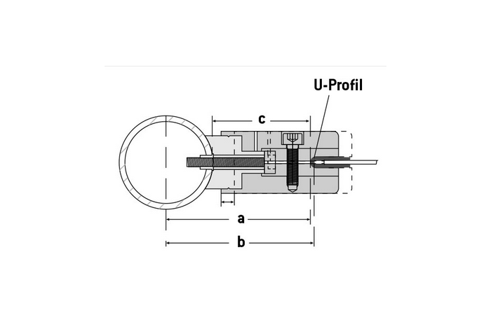 Držák U-profilu v kombinaci s adaptérem