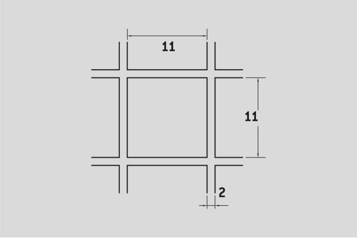 Žebérkové pletivo 11x11 mm, Ocel