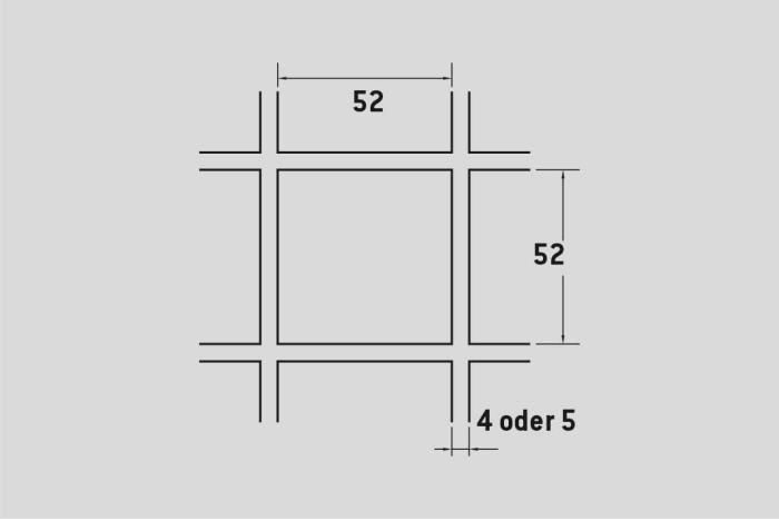 Žebérkové pletivo 52x52 mm, Ocel
