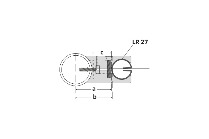 Držák profilu LR 27 na sloupek 42,4 mm bez adaptéru