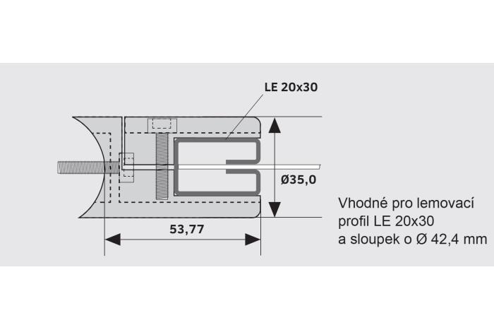 Držák profilů LE 20x30, Leštěný nerez