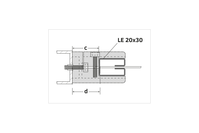 Držák profilu LE 20x30 bez adaptéru