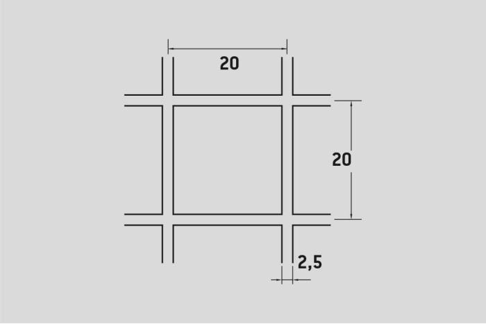 Svařovaná síť 20x20, Ocel